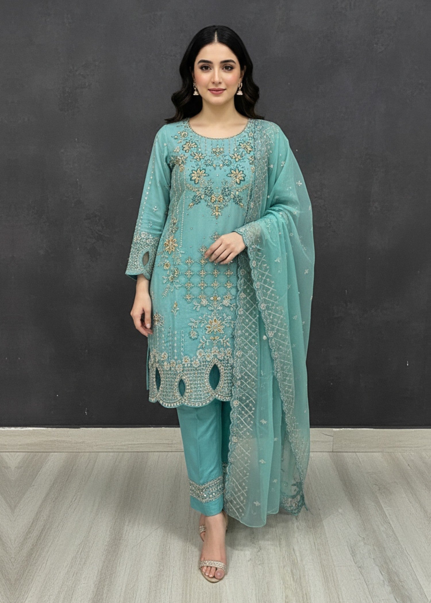 Diara Couture SUHANA US 587 AQUA Women 3pcs