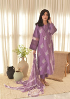 Shehroz Fashion purple horiya Women 3pcs