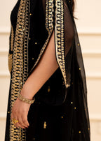 Alyssa Black Chiffon Suit ALL405 Women 3pcs