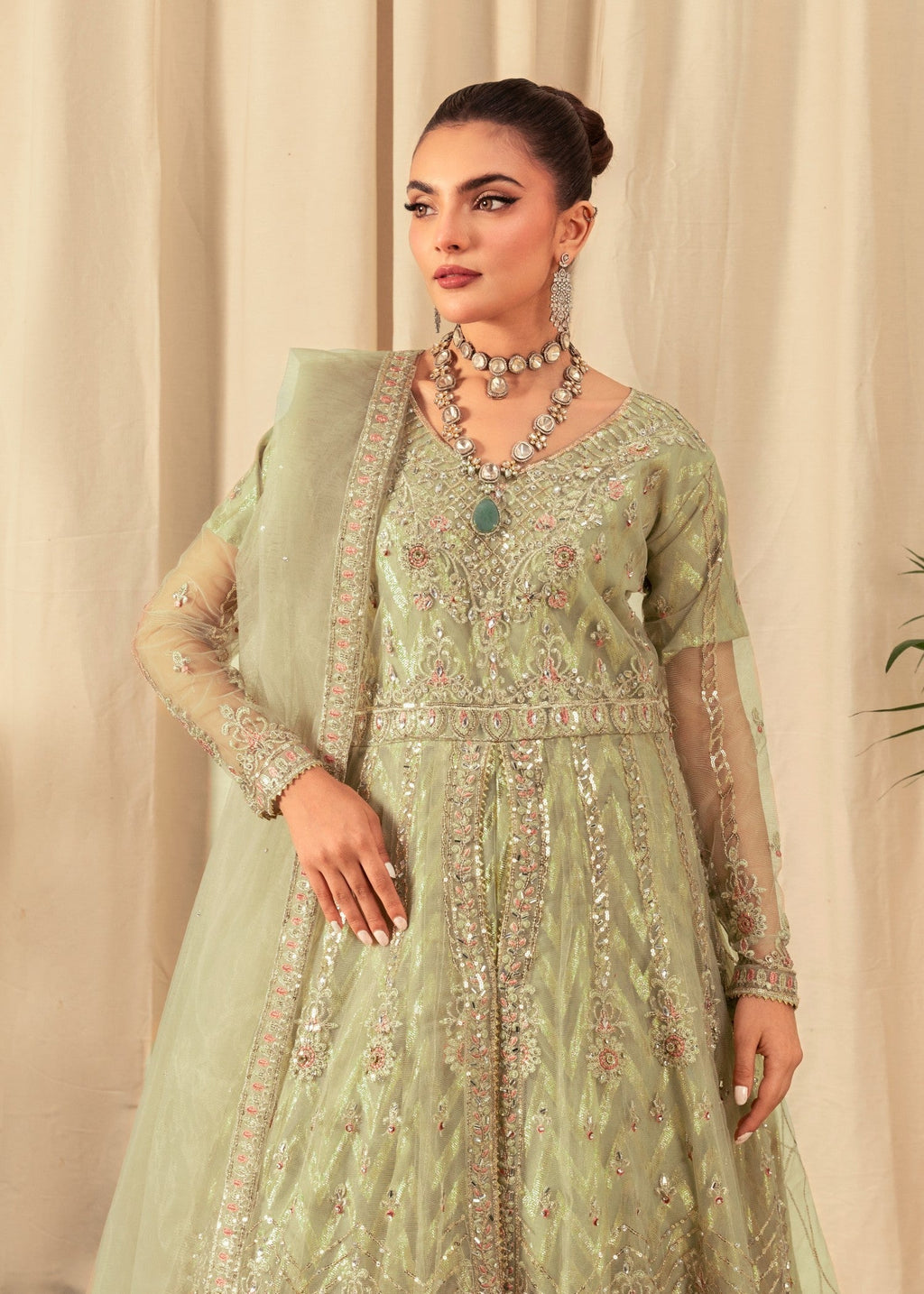 Four Season Boutique DILJAAN PISTA GREEN GOLD Women 3pcs