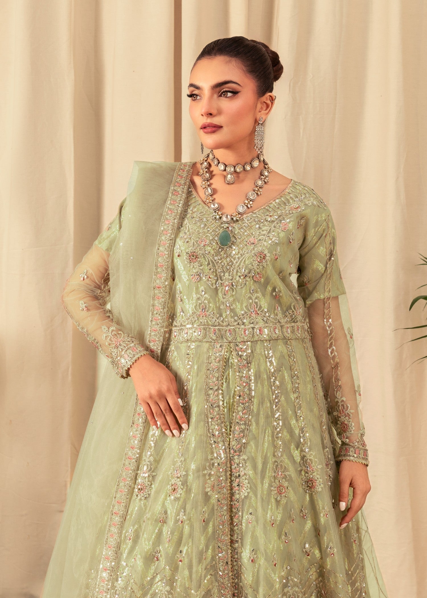 Four Season Boutique DILJAAN PISTA GREEN GOLD Women 3pcs