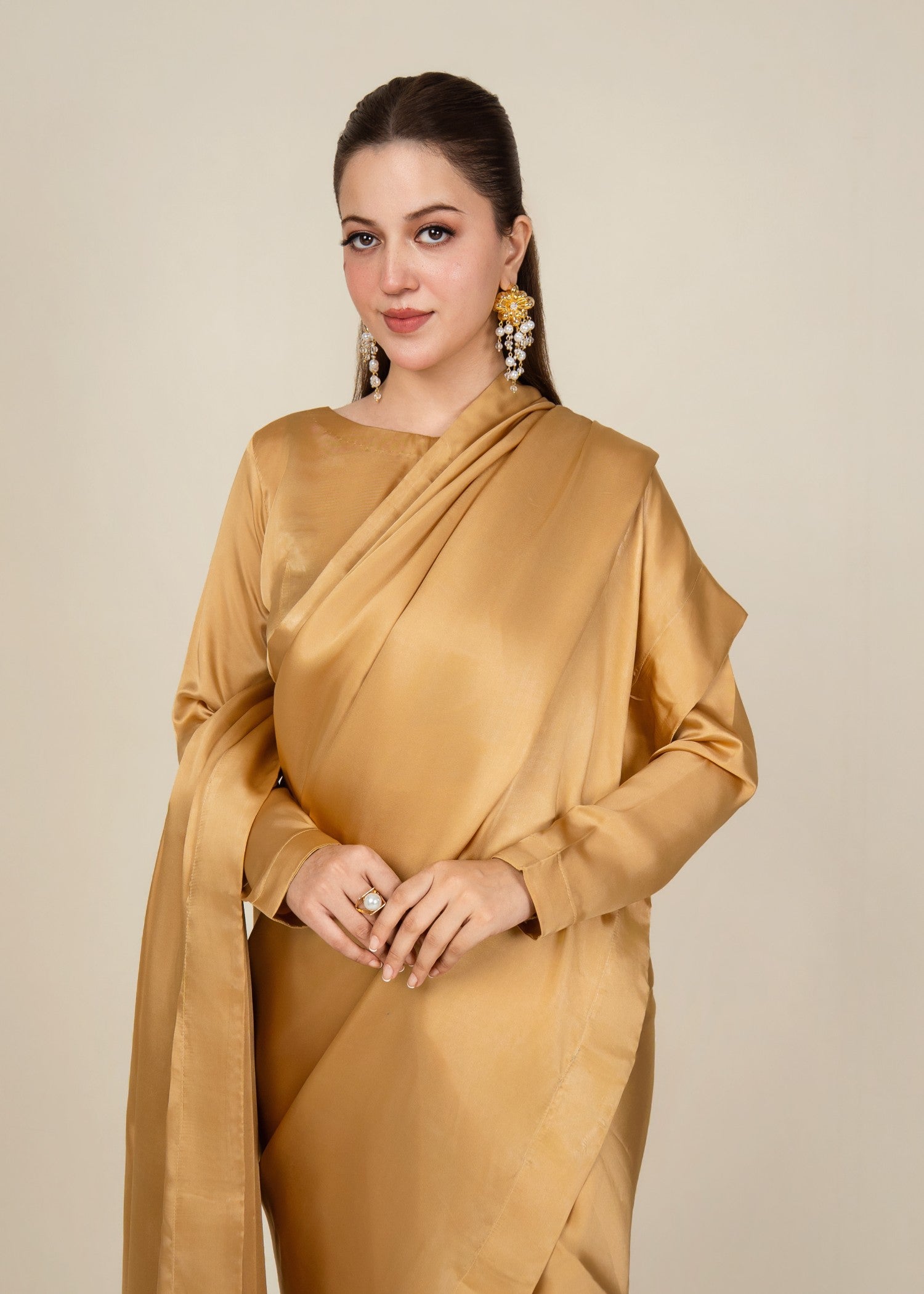 Culaccino Saree Studio Dusk Gold Women 2pcs