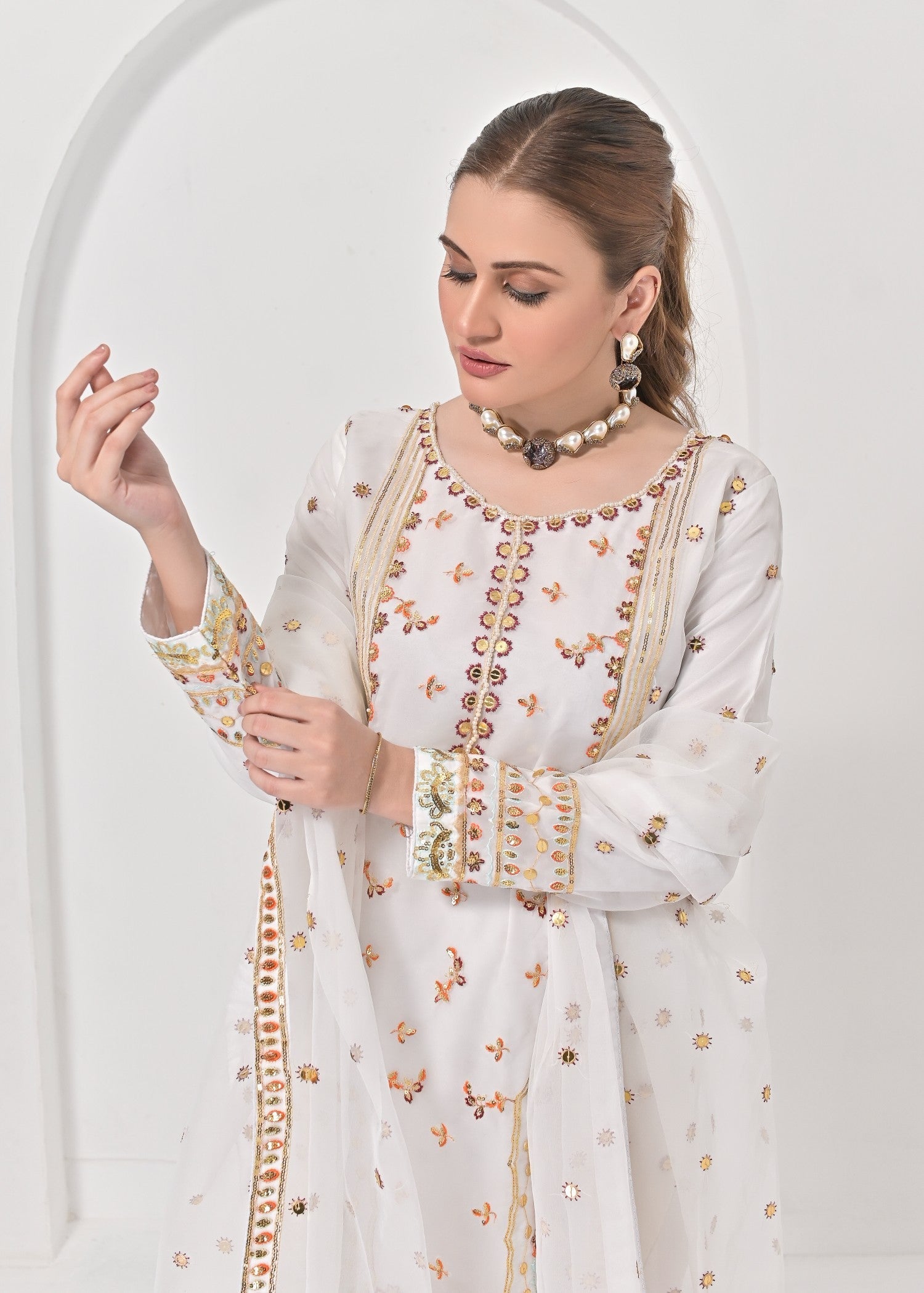 Qasim Anwer By Chandni Bridals ANAHITA (WHITE) Women 3pcs