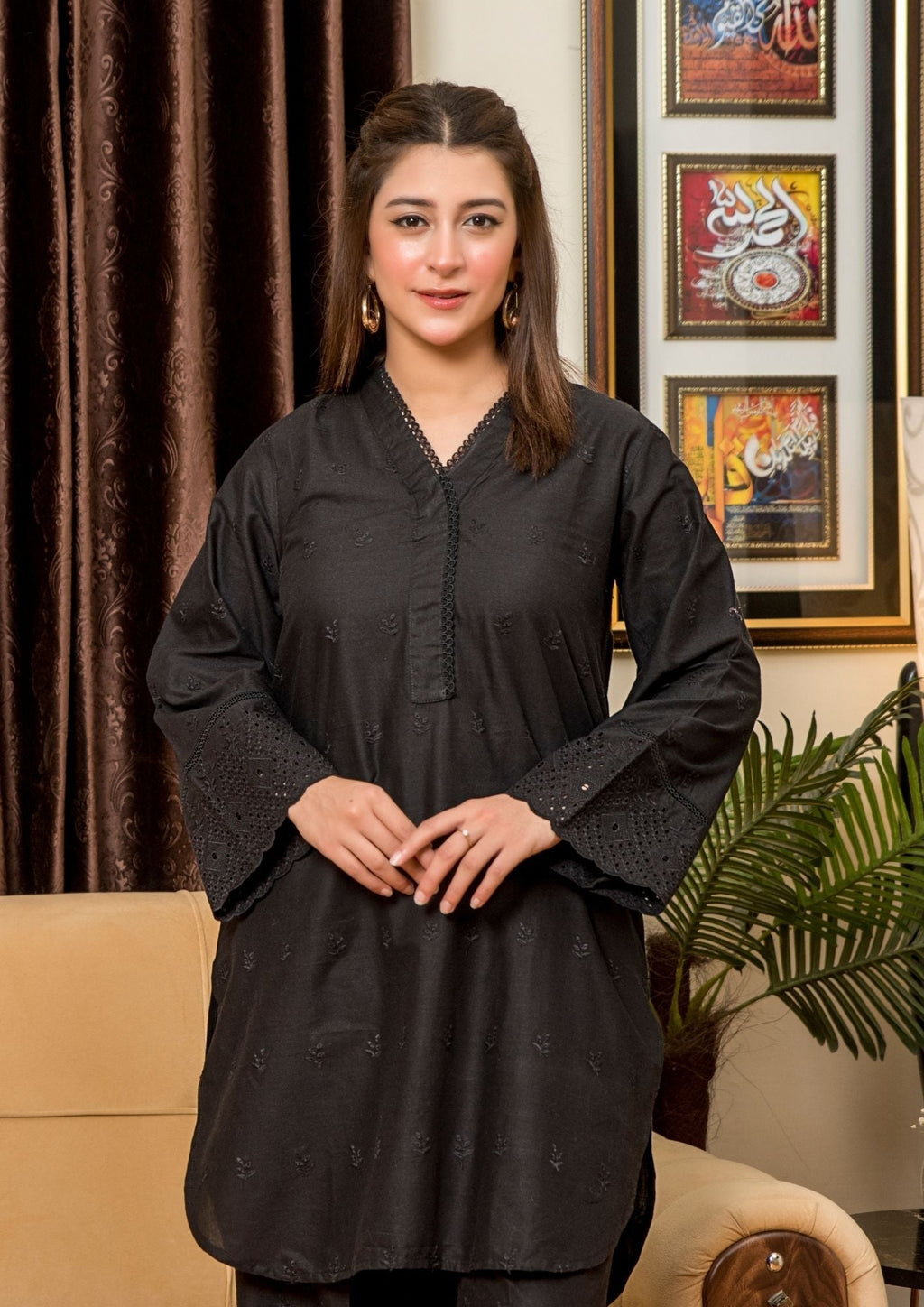 Yolo Pret Schiffli Embroidered Set Rozana S25 0019 Women 2pcs