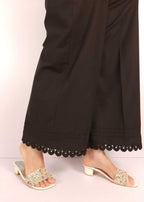 Zardi Cotton Palazzo With Bottom Lace – Black – ZT302 Women 1pcs