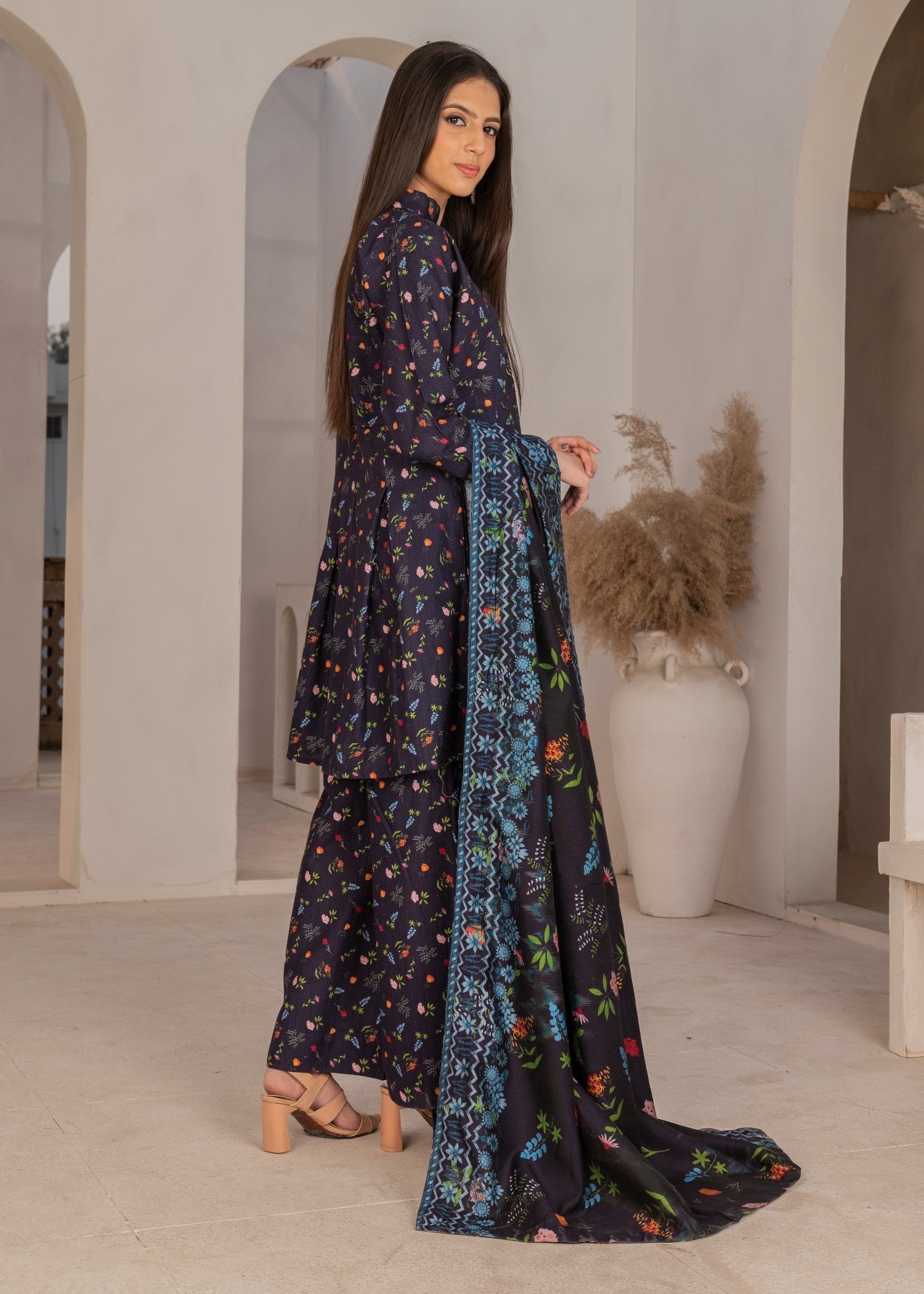 Nainaaz KHADDER PRINT MIDNIGHT BLUE Women 3pcs