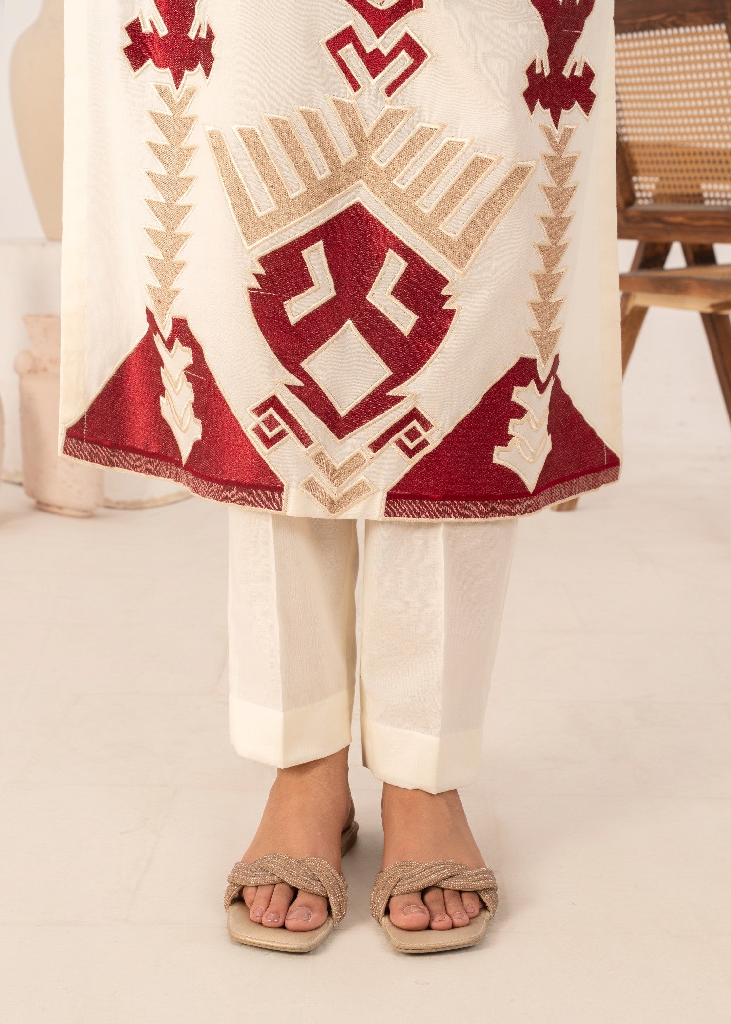 Sahibas By Mirza Nazm Red Women 2pcs