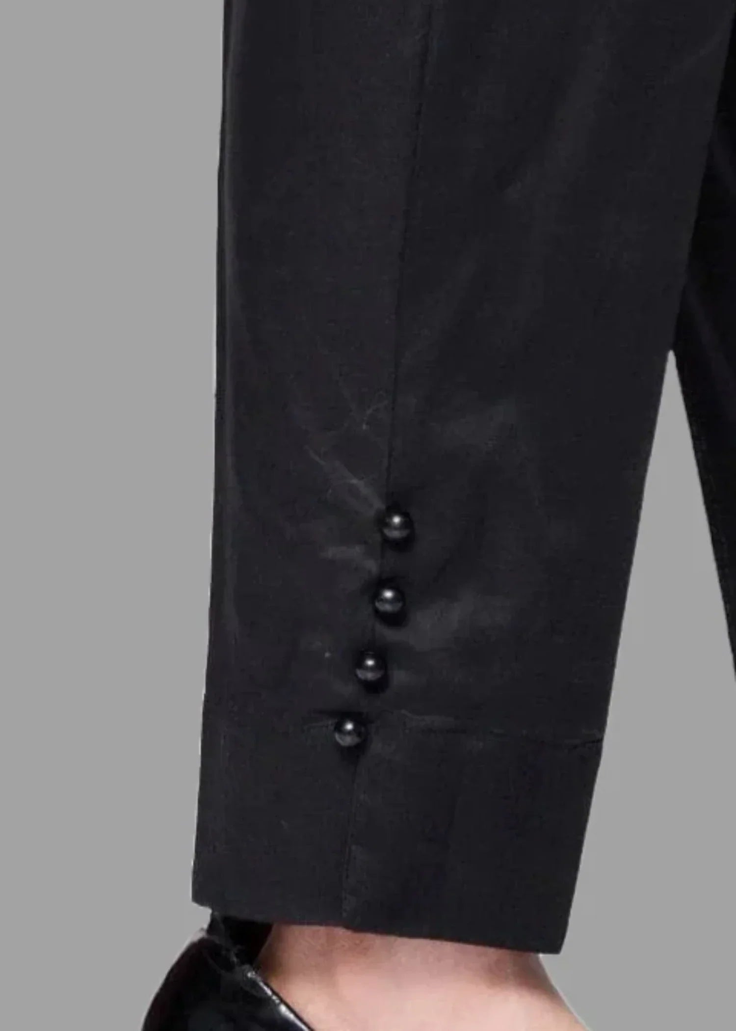 Urban Cut Jet Black Stitched Trouser with slit opening – 100% Cotton Women 1pcs
