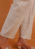 Zardi Chikankari Trouser White ZT524 Women 1pcs