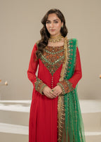 Khuda Baksh Creations Z 304 Red Women 4pcs