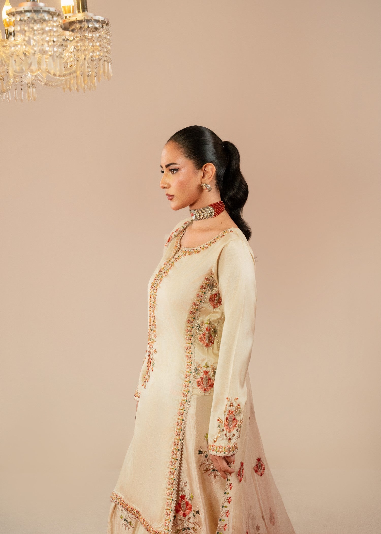 Maira Fashion Beige Farshi Shalwar Women 3pcs