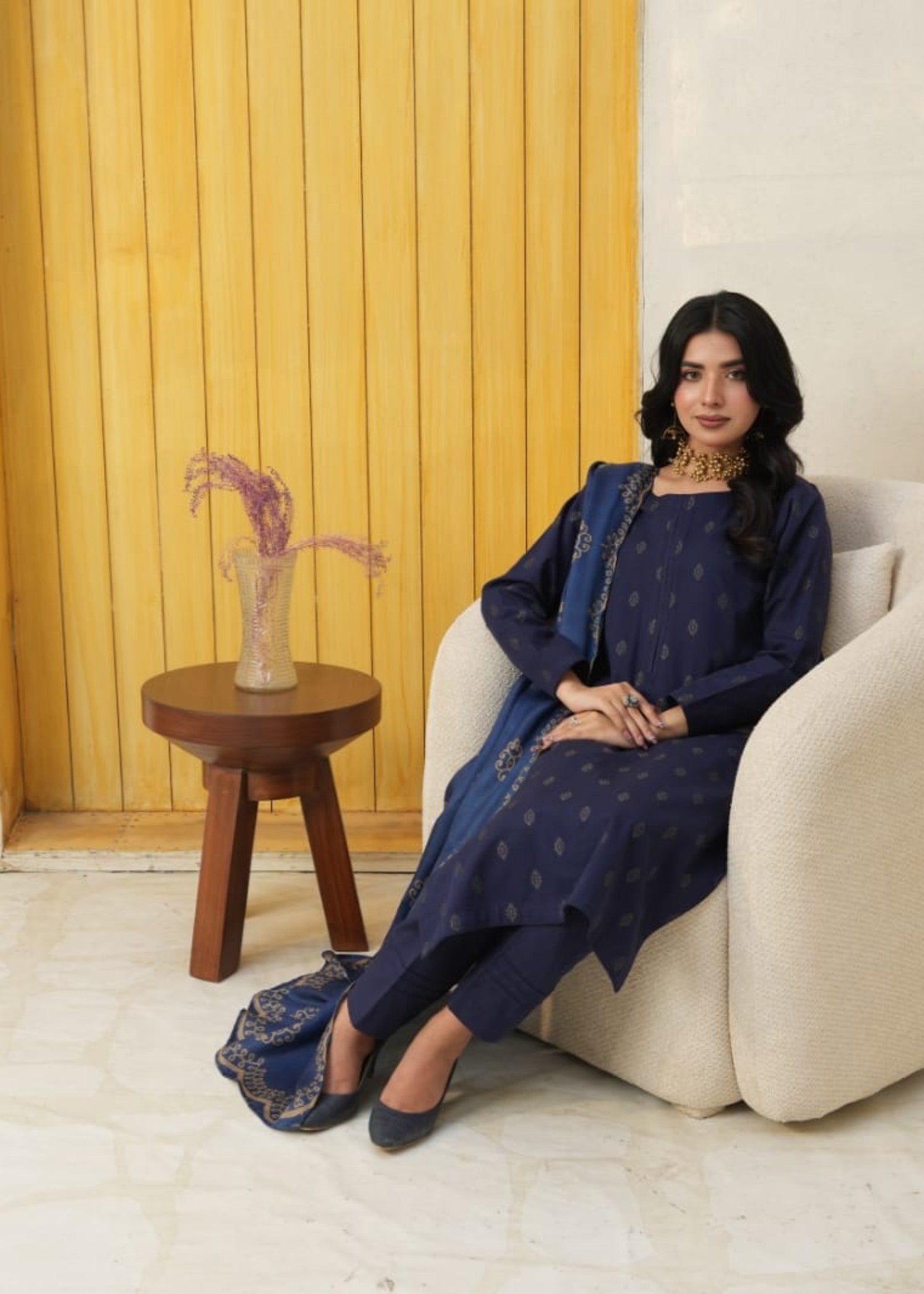 Designer Rack khadar jaccard blue Women 3pcs