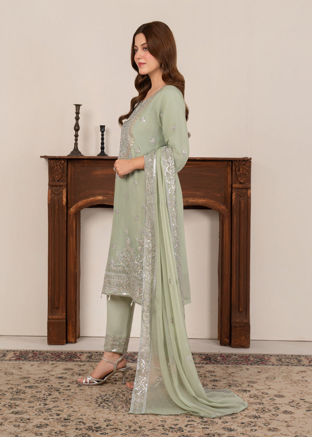 Four Season Boutique SAJAL MINT GREEN Women 3pcs