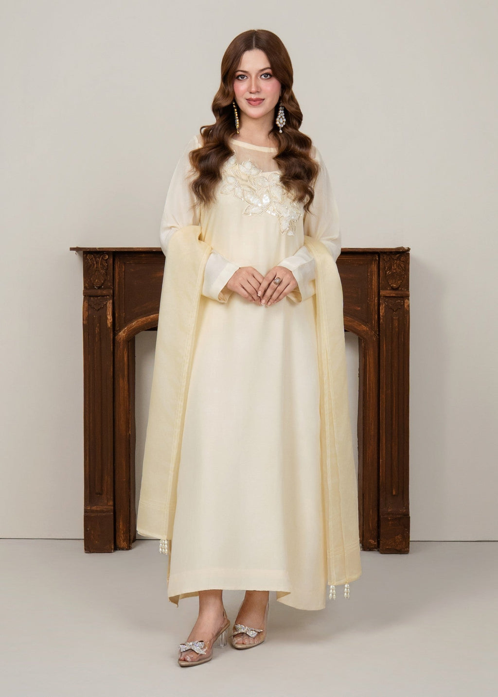 Ray Online Store Vanilla Embellished Kaftan Women 2pcs