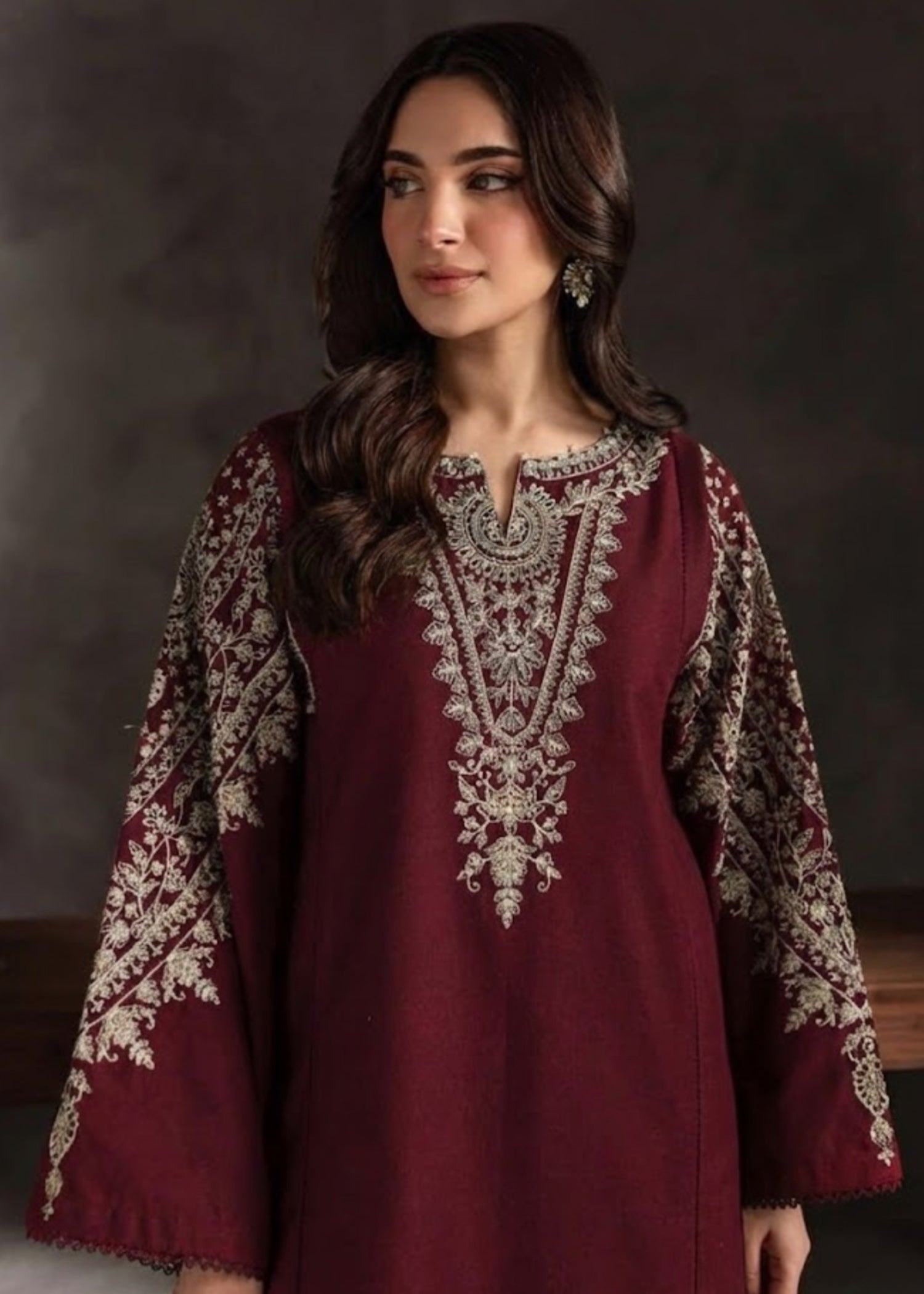 Zeenat & Zoha Maroon Luxe Women 2pcs
