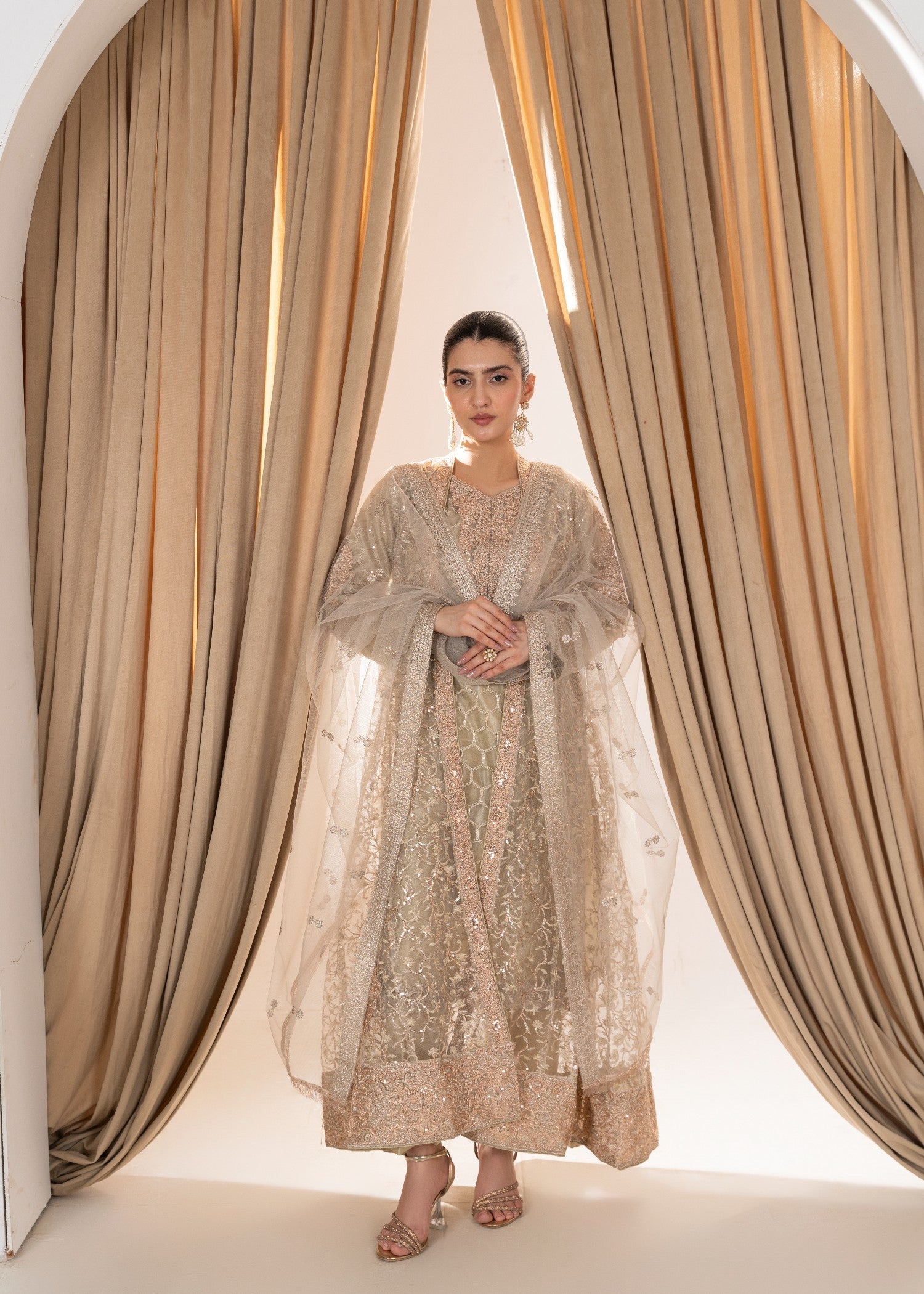 Hkb Officials Harika Pista Pearl Coat Women 4pcs