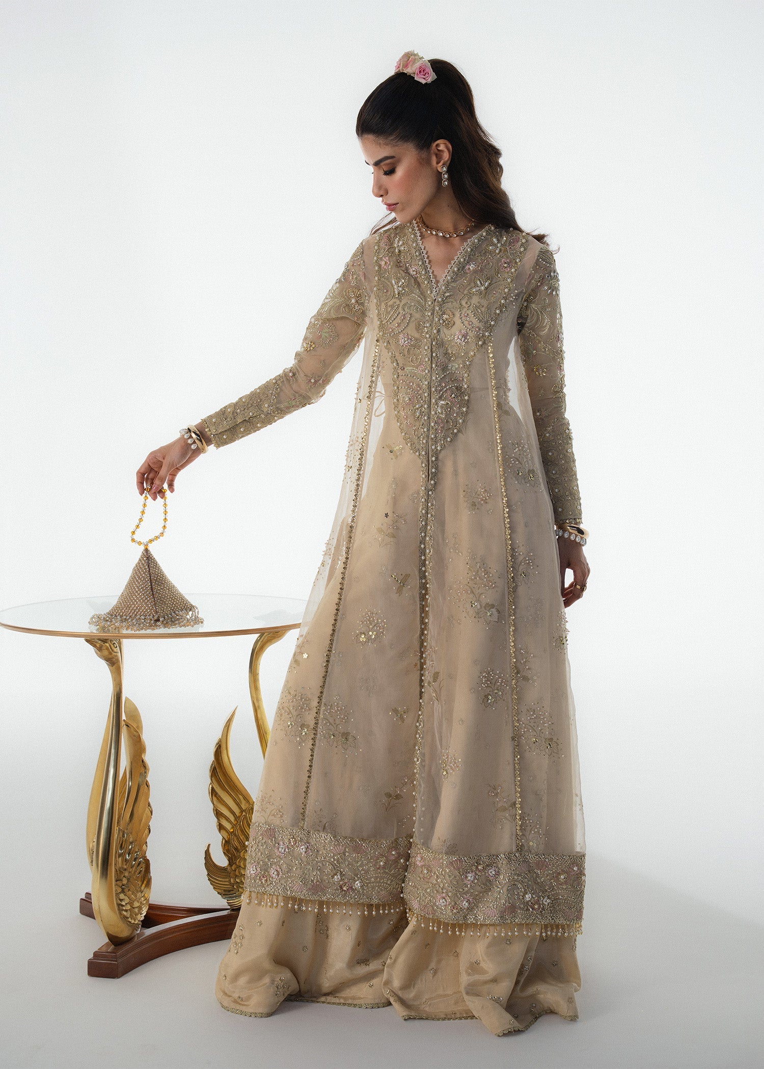 Sadaf Fawad Khan Ivory Celeste Stitched Women 4pcs