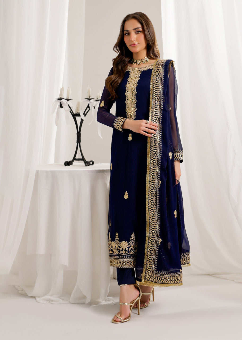 Alyssa NAVY BLUE SUIT ALN19 Women 3pcs