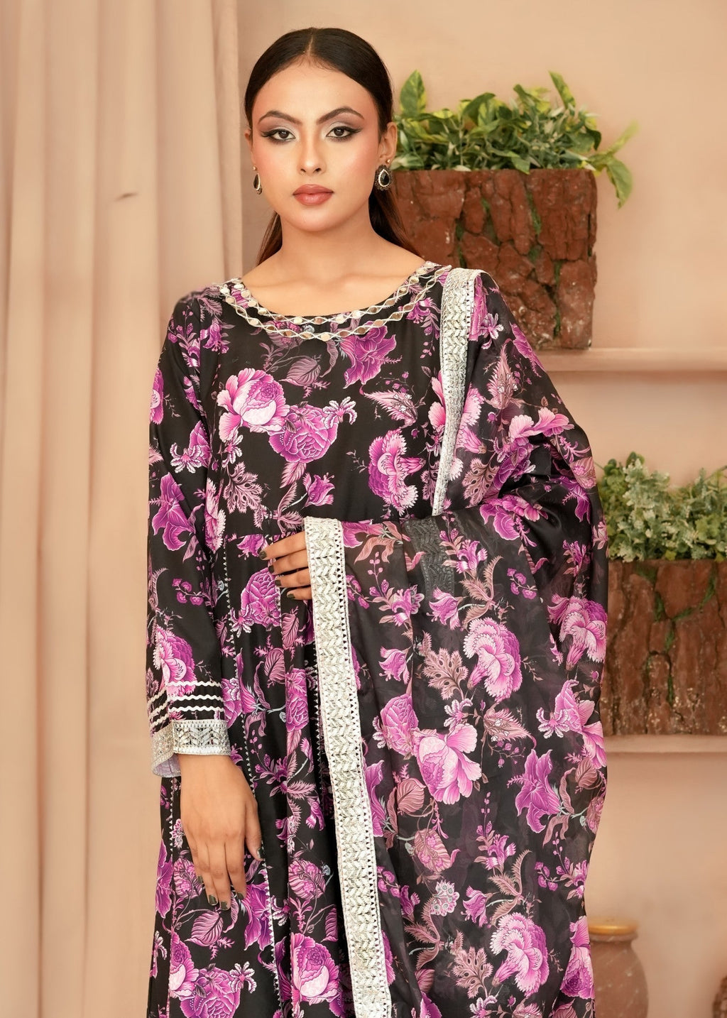 Madiha Gohar Noor e Gulzar Black Purple Frock Women 3pcs
