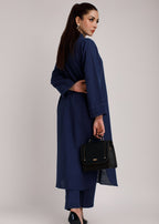 Peach Republic Navy Blue Khaddar Suit Women 2pcs