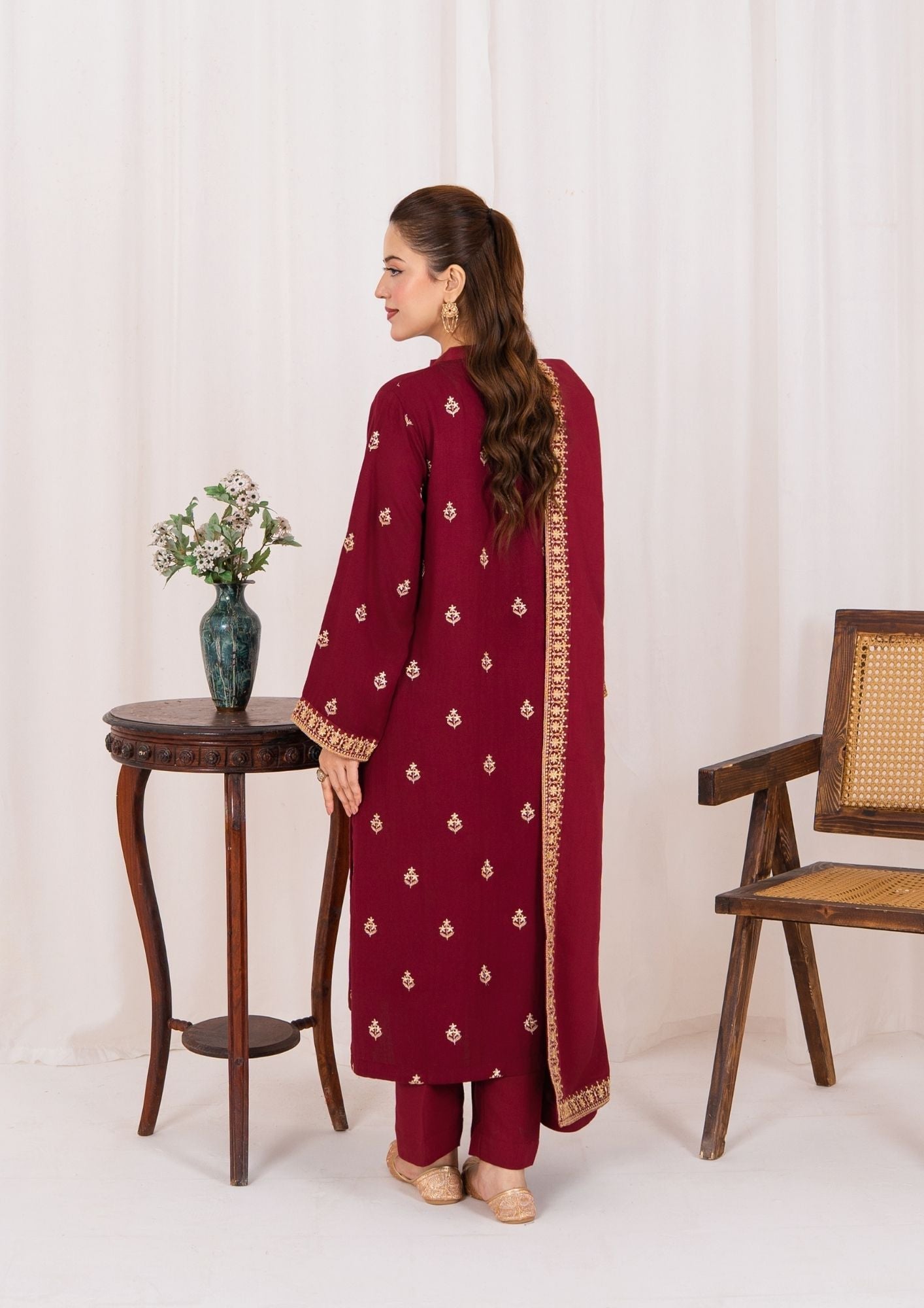 Yolo Pret Embroidered Silk Karandi with Embroidered Border Shawl AML W25 0030 Women 3pcs