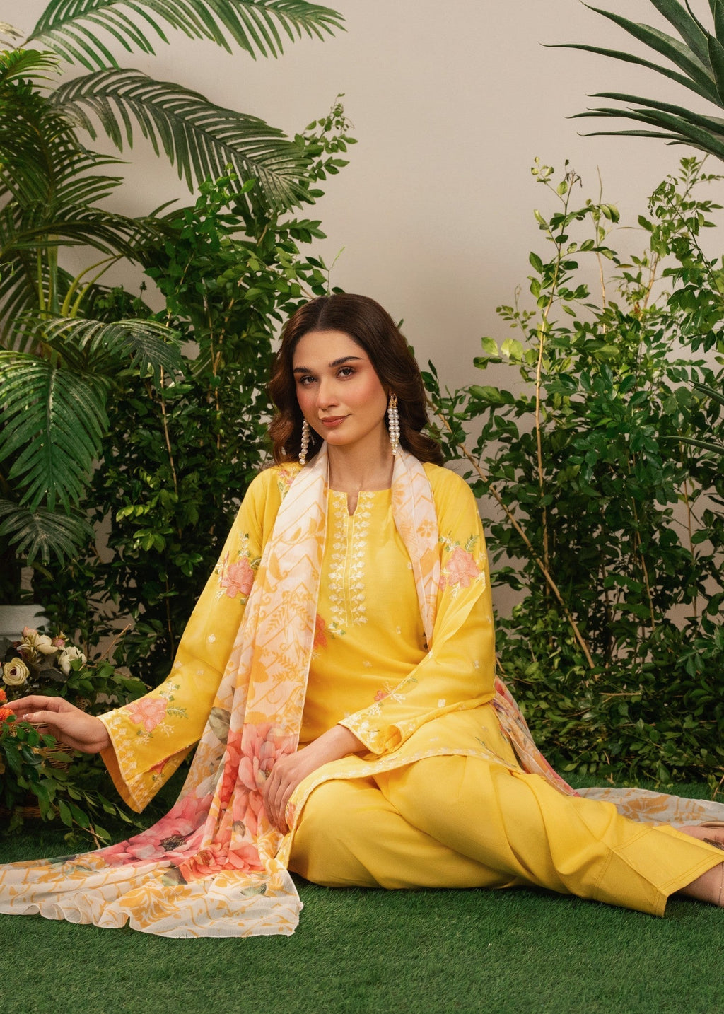 Tehzeeb Libas YELLOW SUNFLOWER Women 3pcs