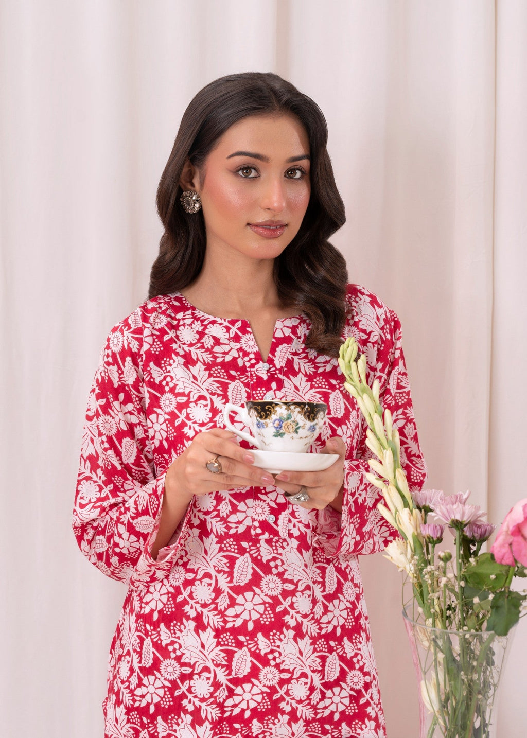 Laal Kurti Printed Kurta Set D116 Women 2pcs