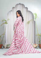 Dareechay Off White Ivory Petals Print Suit (Frock) FOP36 Women 3pcs