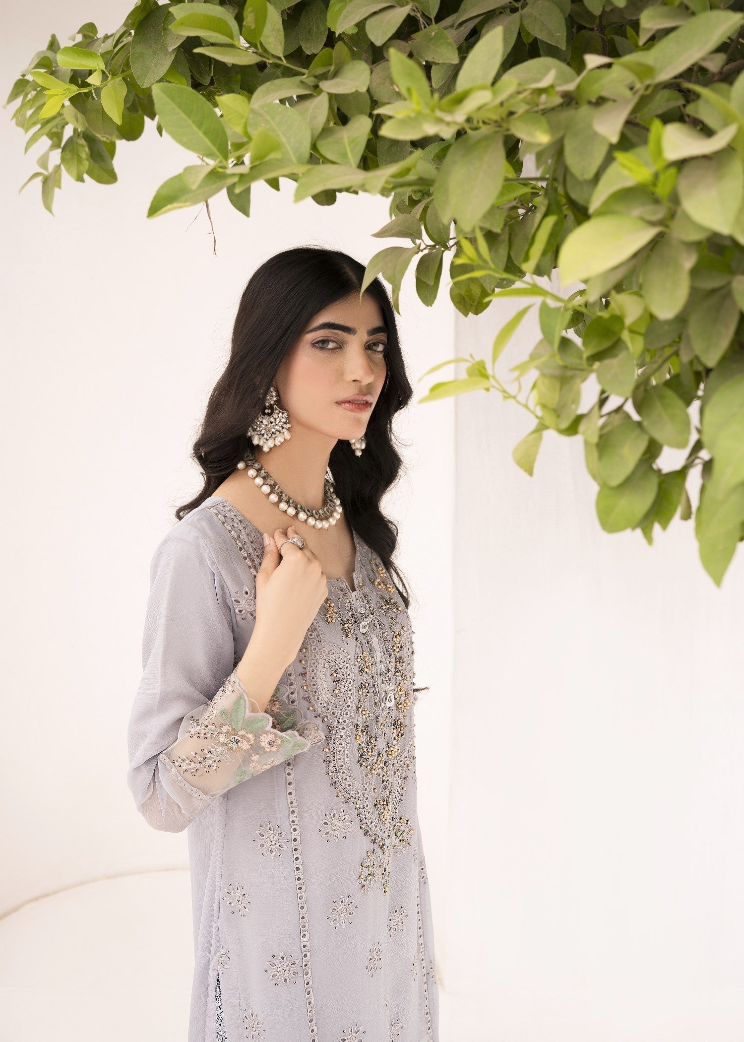 Pehnawa By Bin Akram’s Grey Glamor | Chiffon Women 3pcs