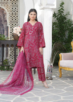 Hamna Kalim charizma maroon Women 3pcs