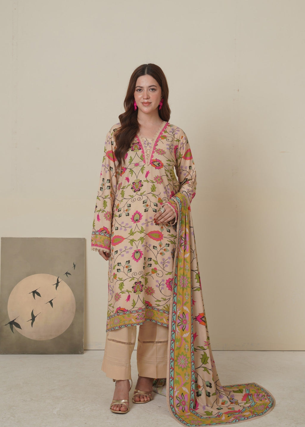 Aroshlay Linen Dress 3 | Unstitched Women 3pcs