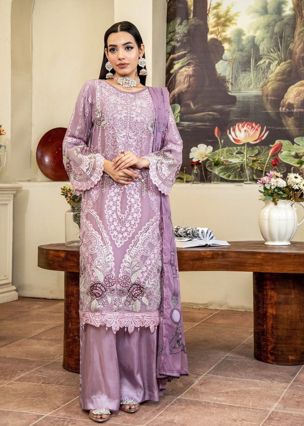 Pehnawa By Bin Akram’s Lilac Radiance Pret | Chiffon Kurta Set Women 3pcs