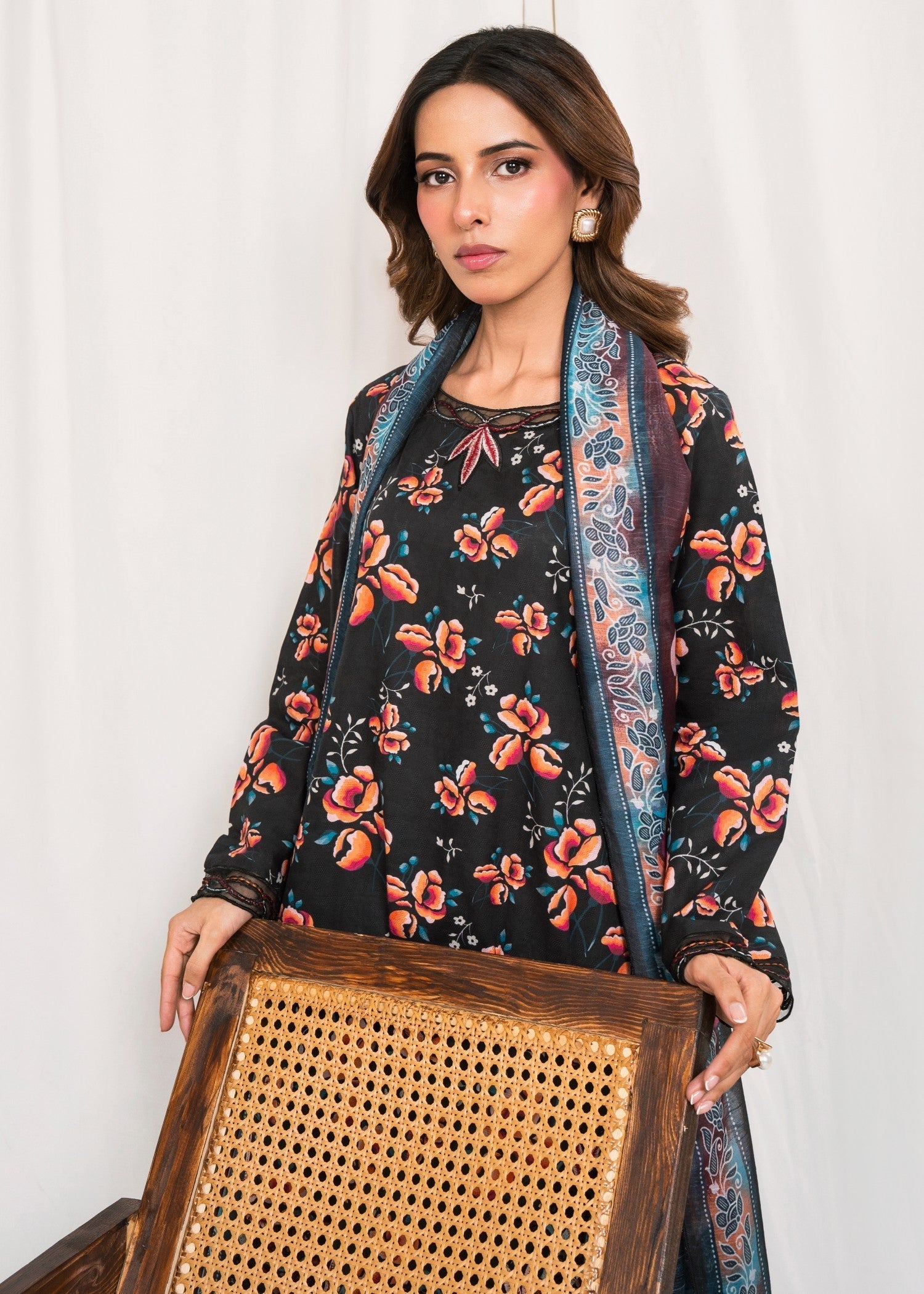 Sahibas By Mirza Velour Black Women 3pcs