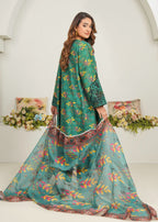Dareechay Emerald Green Print Suit (Frock) FOP29 Women 3pcs