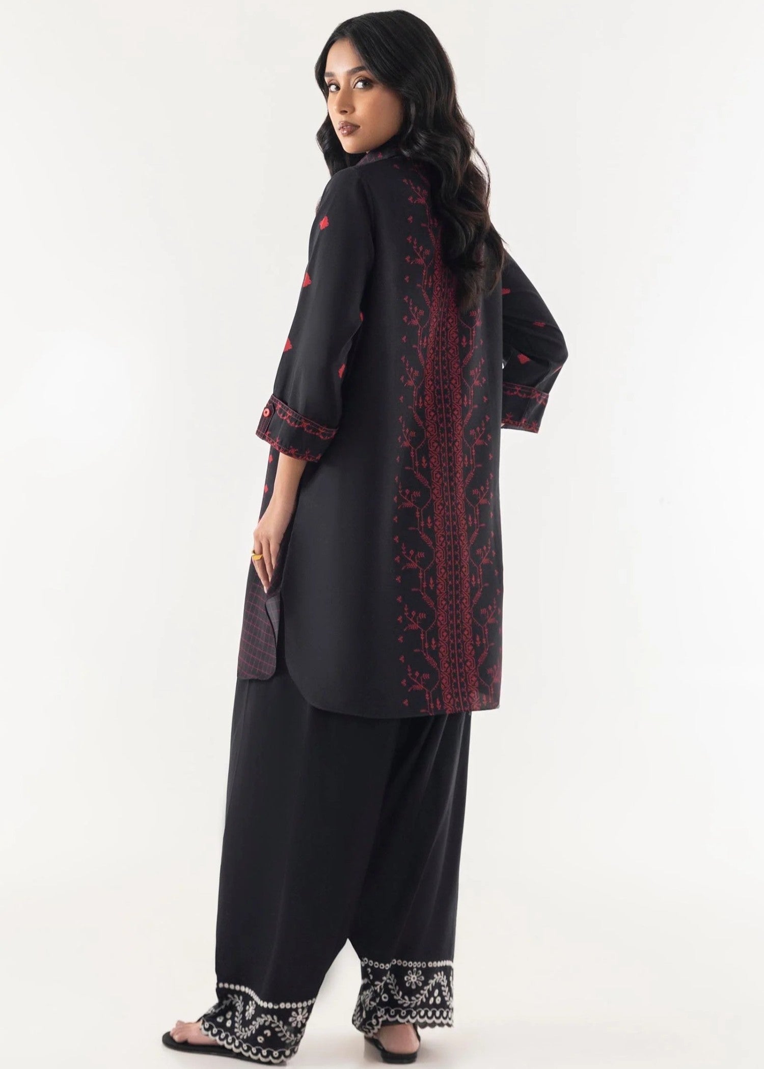 Sana Safinaz Stitched Black Printed Shirt SS25BSP304 Women 1pcs