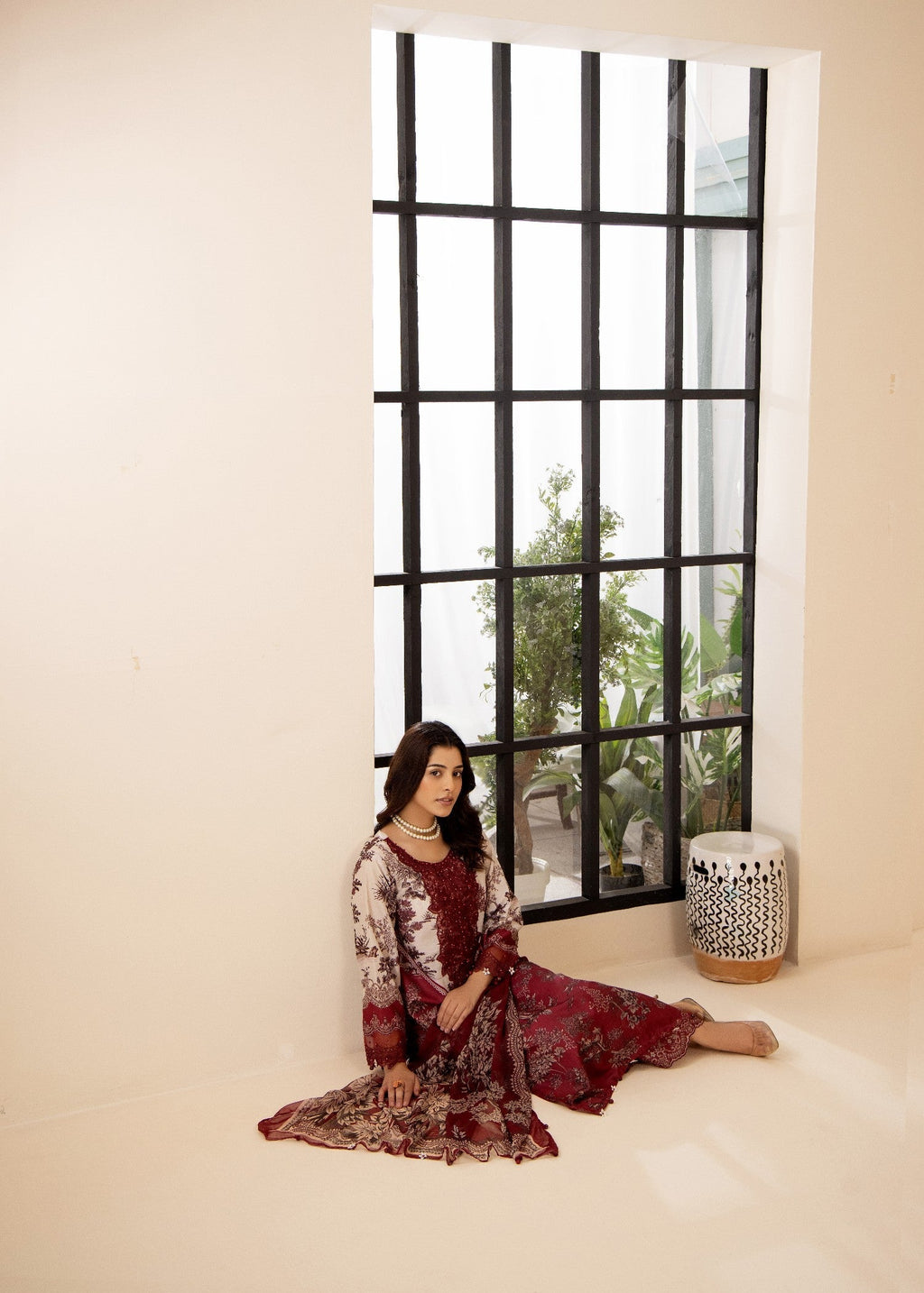 Khubsurat 4253 KH ST MAROON Printed Women 3pcs