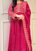 Suits By Sadia Hotpink chiffon Women 3pcs