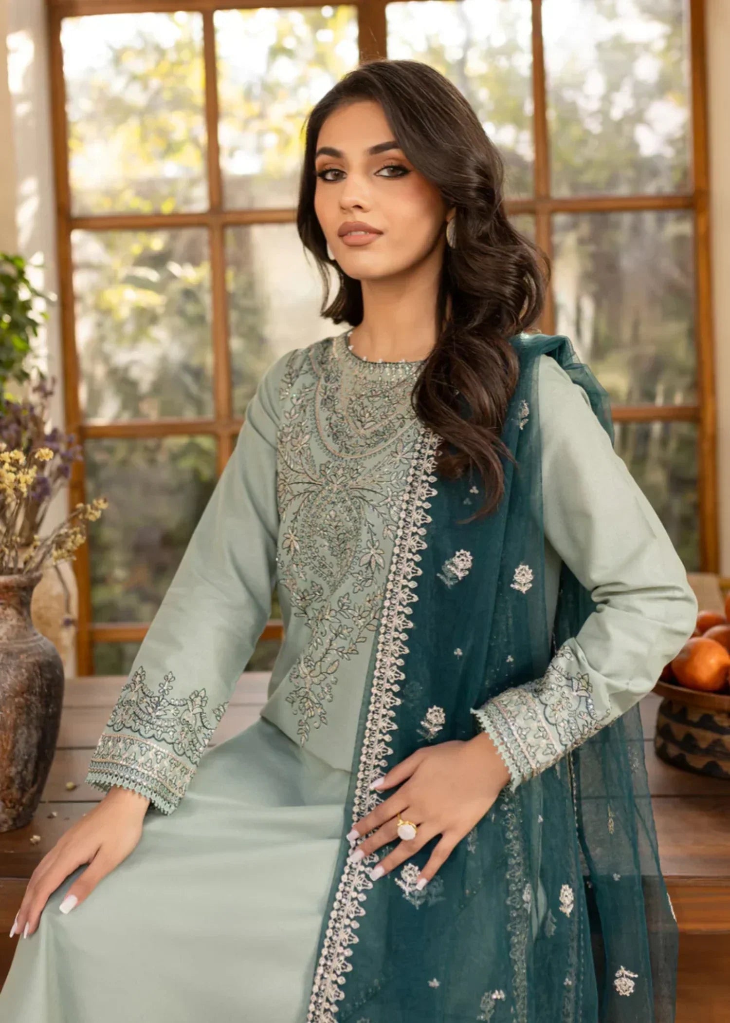 Stylish Collection SEA SAND EMBROIDERED Women 3pcs