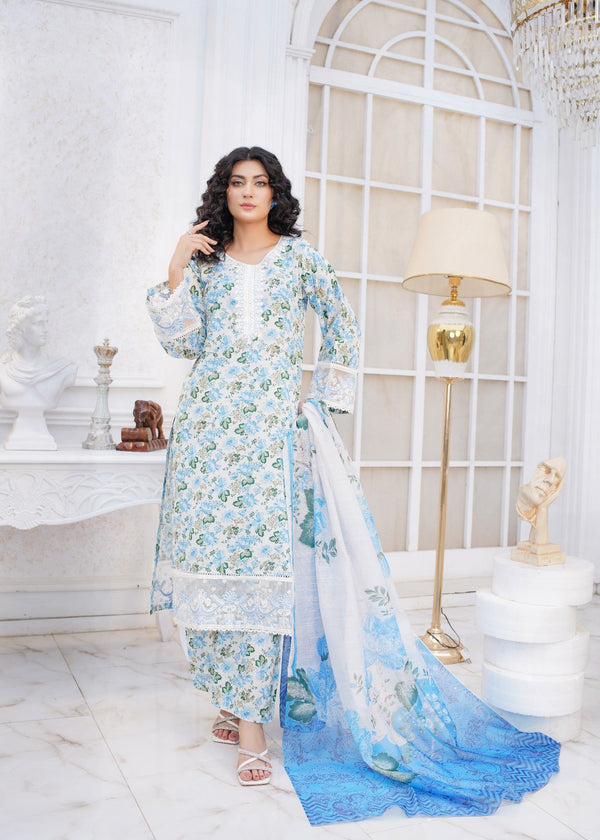 AATIQA Printed Pure Lawn Embroidered 18 Women 3pcs