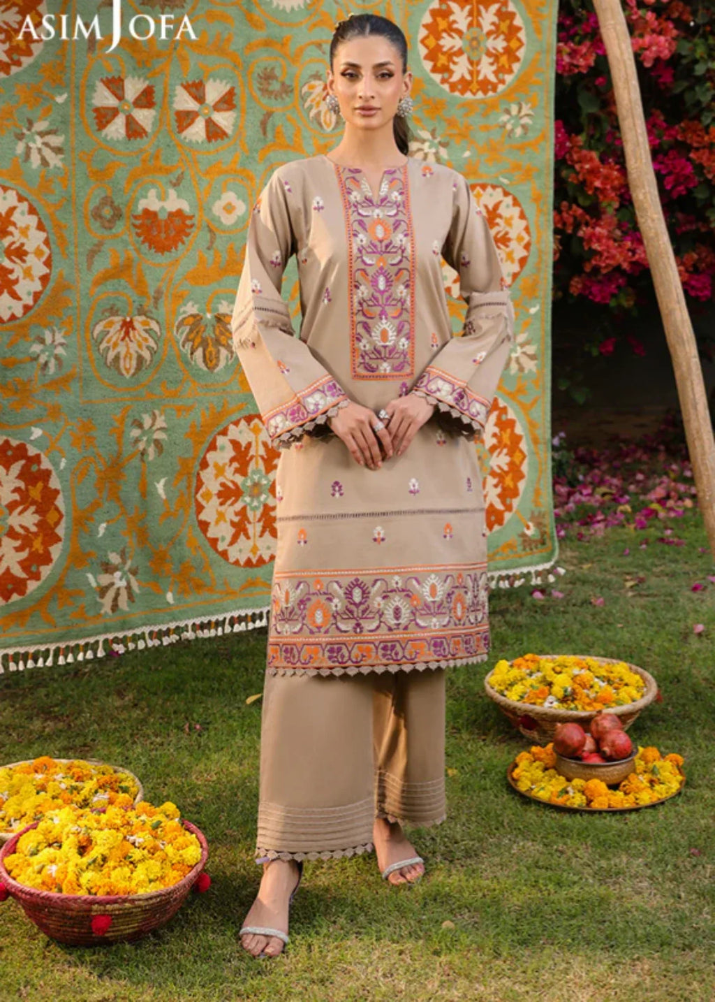 Asim Jofa AJPB 181 EMBROIDERED CAMBRIC STITCHED Women 2pcs