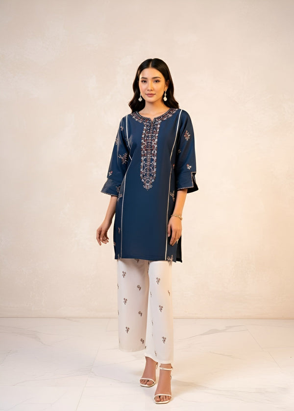 Fabric Garden Sapphire Navy EMB Women 2pcs