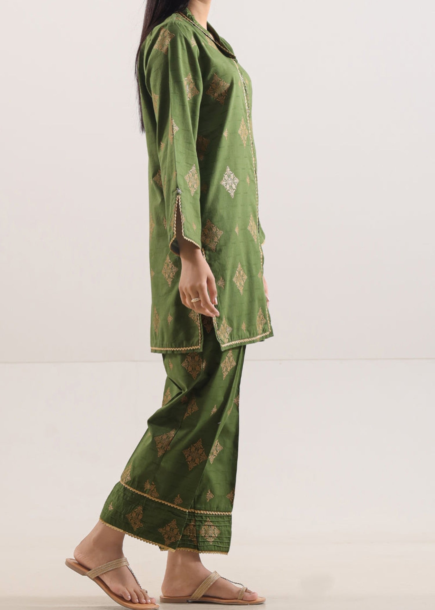 Saya Stitched Cotton Jacquard (Shirt/Trouser) WP2J 896 Women 2pcs