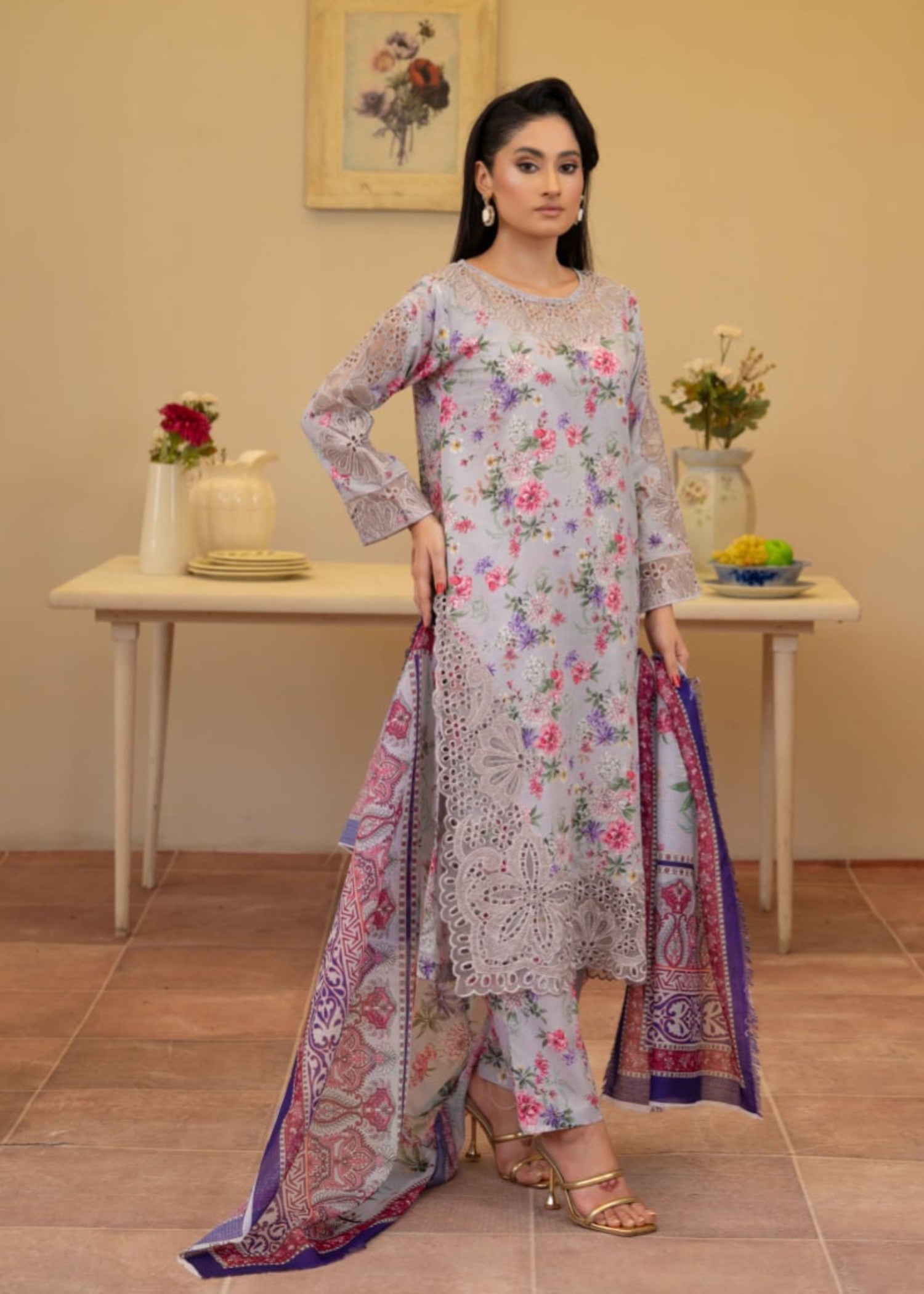 Gul Fashion Embroidered Lawn Kurta Set 10 Women 3pcs