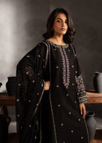 Shehroz Fashion Black Orchid lawn embroidery suit Women 3pcs