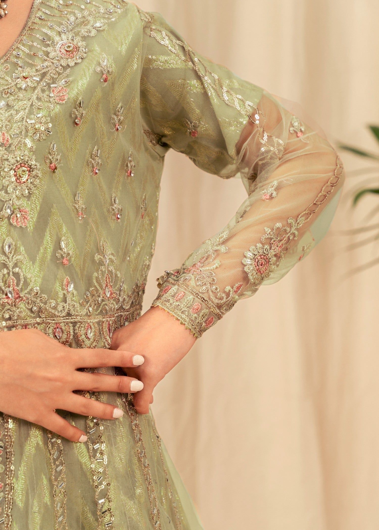 Four Season Boutique DILJAAN PISTA GREEN GOLD Women 3pcs