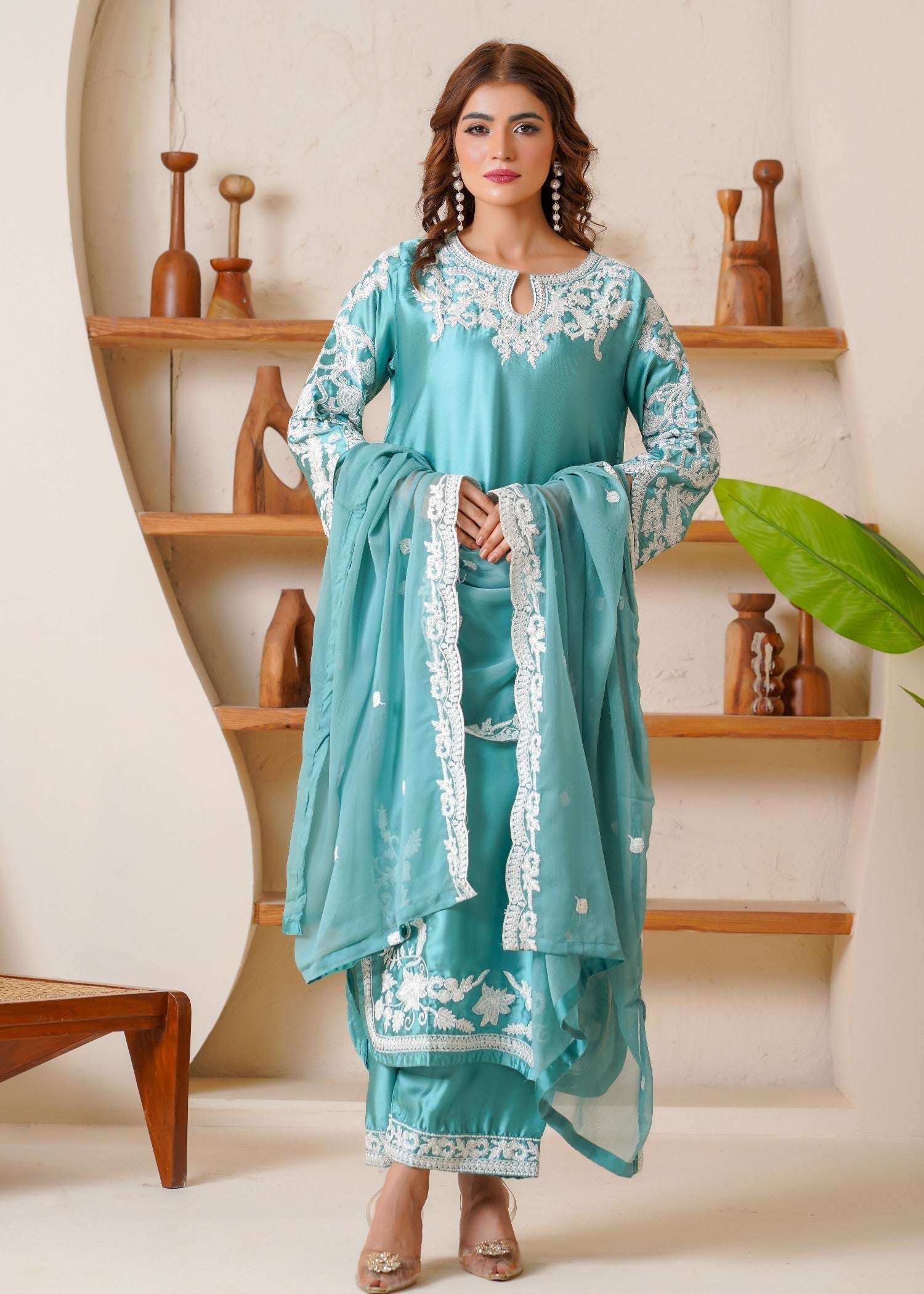 Rangoon Clothing Parisa Silk Sky Women 3pcs