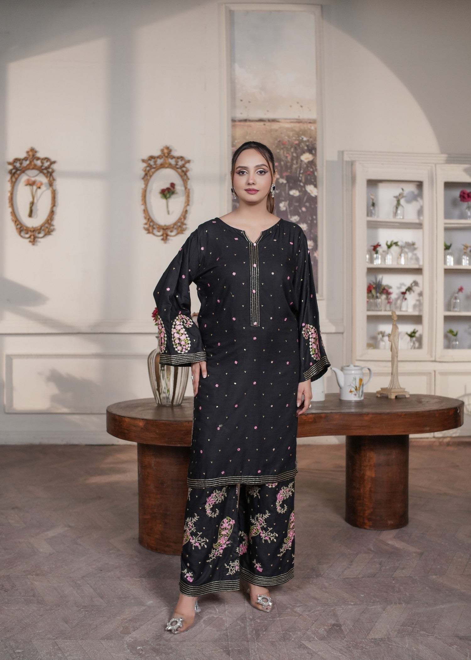 Gulposh Cloud Black ( Embroided ) Black Women 2pcs