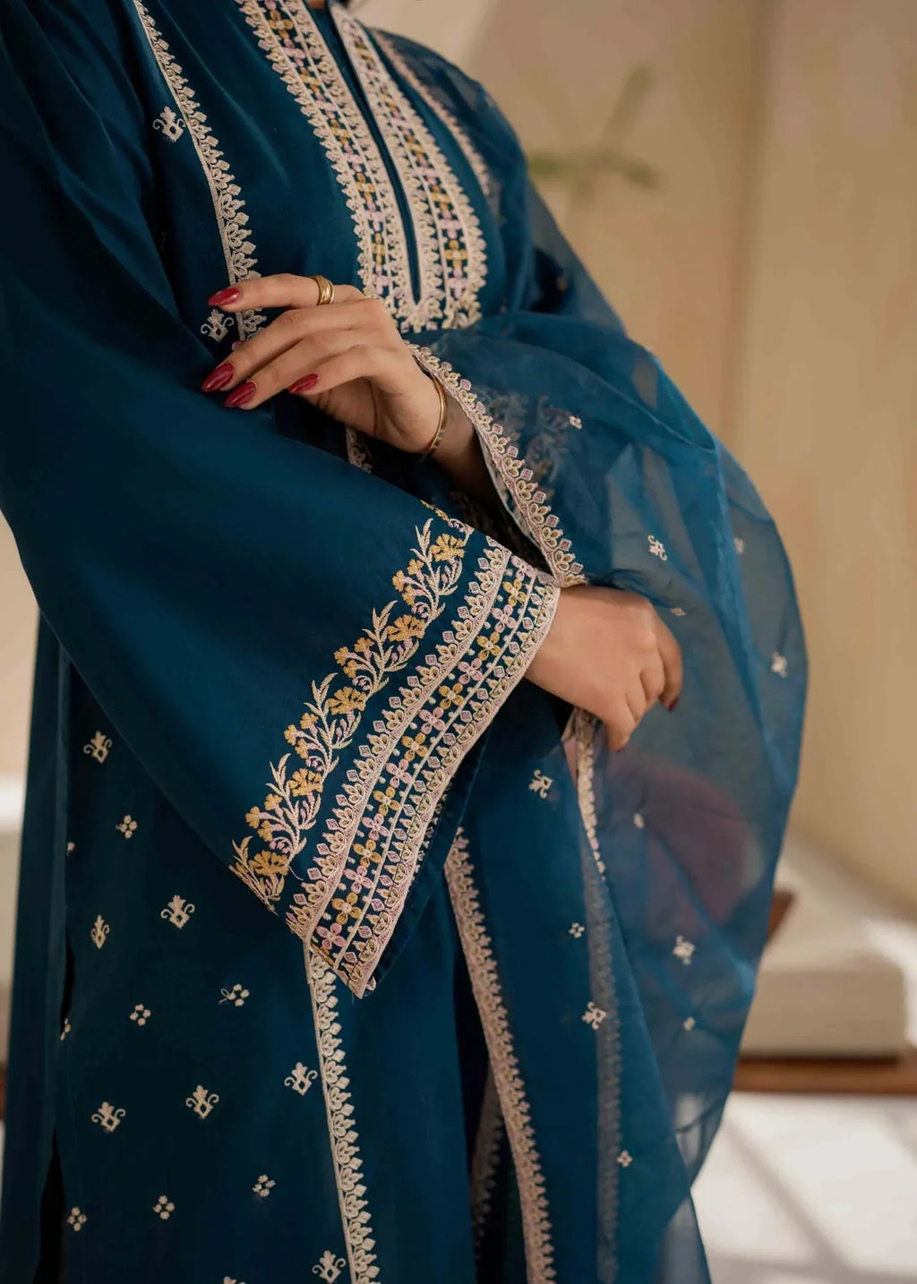 Ayesha Asif TEAL SERENITY SUIT Women 3pcs