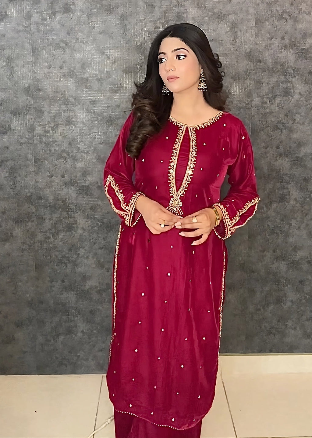 Laal Clothing Velvet V 04 Women 2pcs