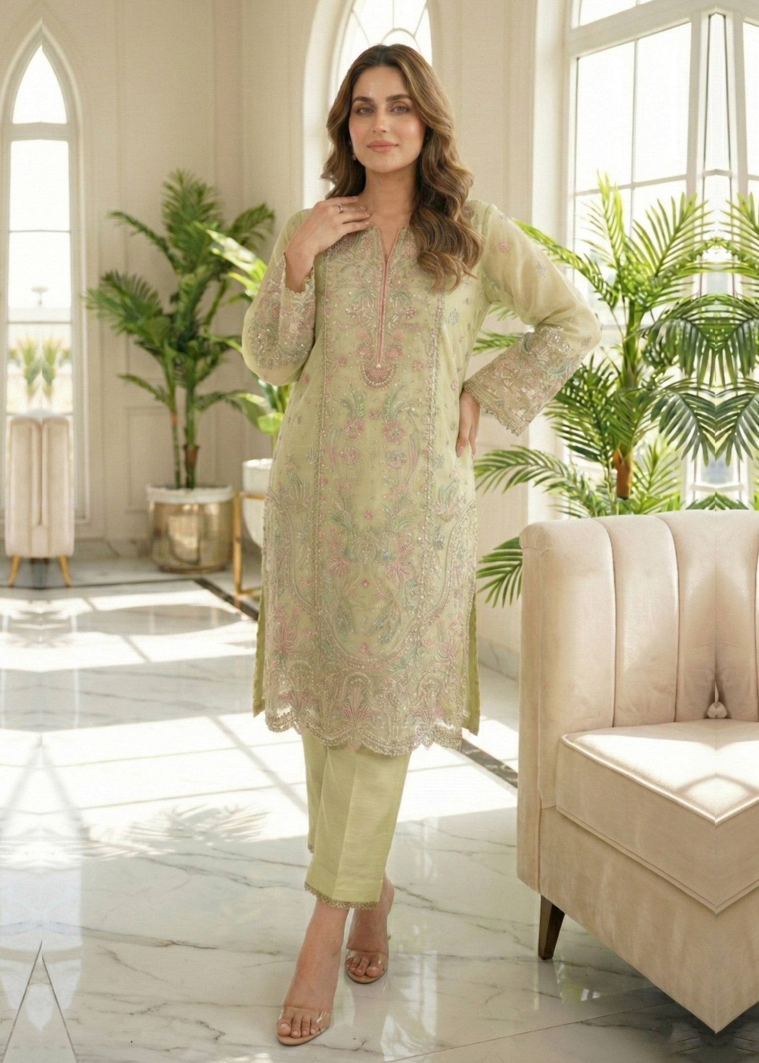 Diara Couture NOURAH DF 68 MINT GREEN Women 3pcs